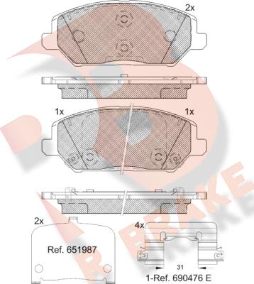 R Brake RB2320 - Set placute frana,frana disc aaoparts.ro