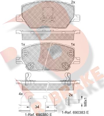 R Brake RB2243 - Set placute frana,frana disc aaoparts.ro
