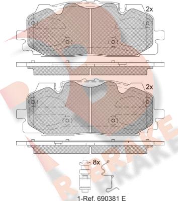 R Brake RB2254 - Set placute frana,frana disc aaoparts.ro