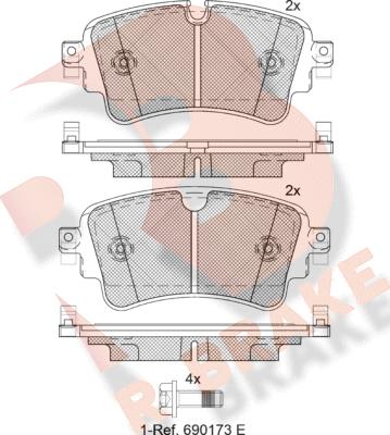 R Brake RB2256 - Set placute frana,frana disc aaoparts.ro