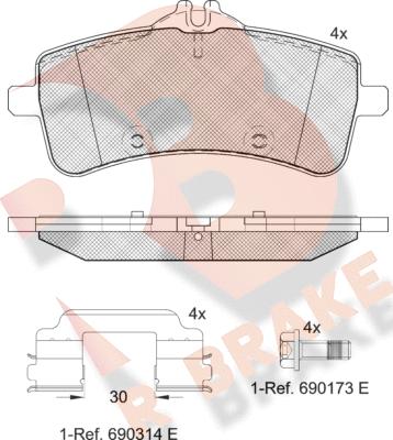 R Brake RB2218 - Set placute frana,frana disc aaoparts.ro