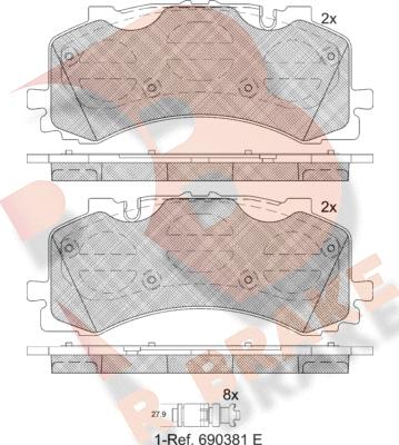 R Brake RB2281 - Set placute frana,frana disc aaoparts.ro