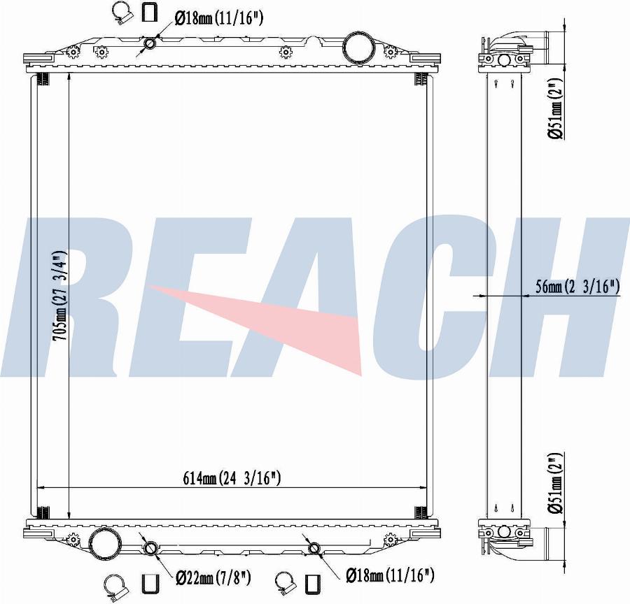 REACH 1.42.10019.156 - Radiator, racire motor aaoparts.ro