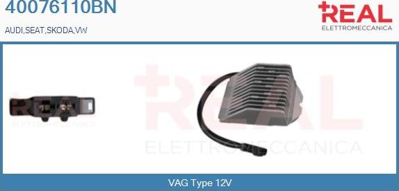 REAL 40076110BN - Rezistor, ventilator habitaclu aaoparts.ro