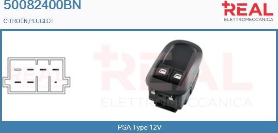 REAL 50082400BN - Comutator,macara geam aaoparts.ro