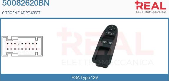 REAL 50082620BN - Comutator,macara geam aaoparts.ro