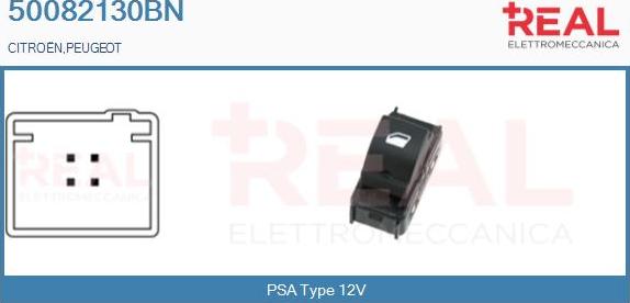 REAL 50082130BN - Comutator,macara geam aaoparts.ro