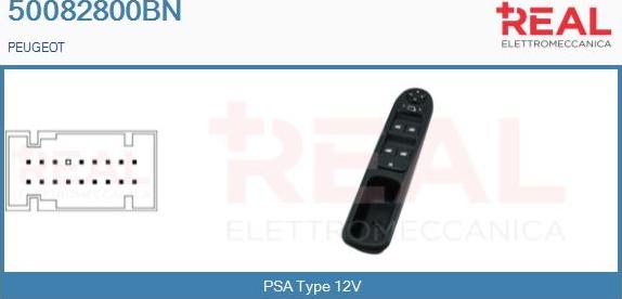 REAL 50082800BN - Comutator,macara geam aaoparts.ro