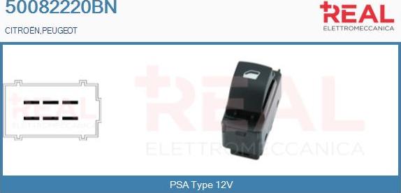 REAL 50082220BN - Comutator,macara geam aaoparts.ro