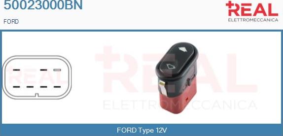 REAL 50023000BN - Comutator,macara geam aaoparts.ro