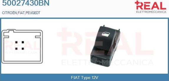 REAL 50027430BN - Comutator,macara geam aaoparts.ro