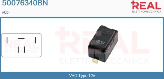 REAL 50076340BN - Comutator,macara geam aaoparts.ro