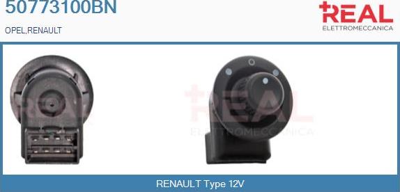 REAL 50773100BN - Comutator, reglaj oglinda aaoparts.ro