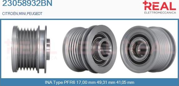 REAL 23058932BN - Fulie, alternator aaoparts.ro
