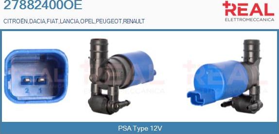 REAL 27882400OE - Pompa de apa,spalare parbriz aaoparts.ro