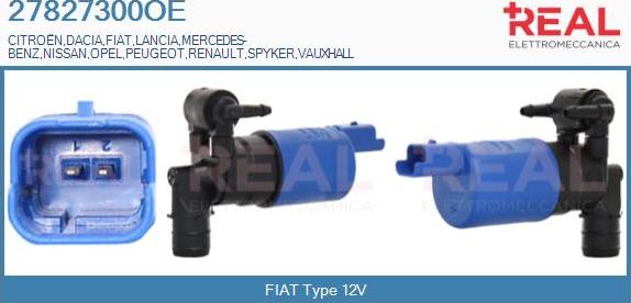 REAL 27827300OE - Pompa de apa,spalare parbriz aaoparts.ro
