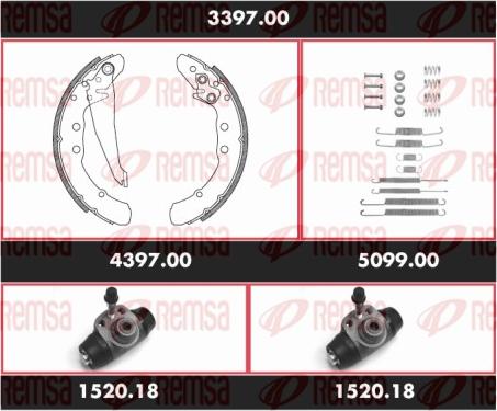 Remsa 3397.00 - Set saboti frana aaoparts.ro