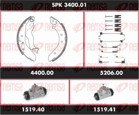 Remsa SPK 3400.01 - Set saboti frana aaoparts.ro