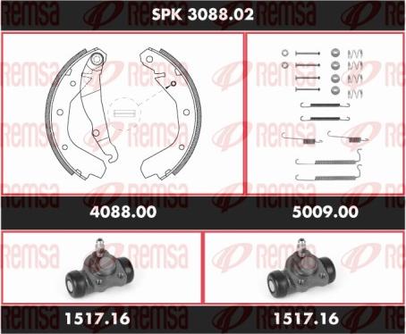 Remsa SPK 3088.02 - Set saboti frana aaoparts.ro