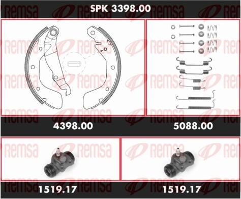 Remsa SPK 3398.00 - Set saboti frana aaoparts.ro