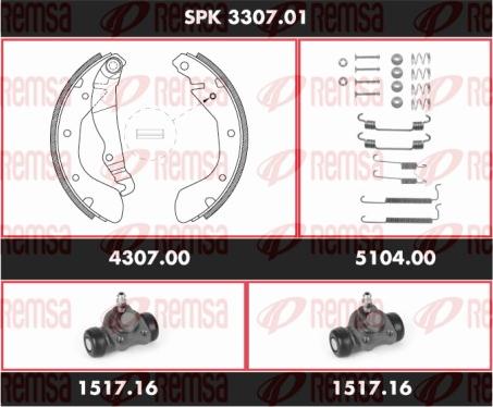 Remsa SPK 3307.01 - Set saboti frana aaoparts.ro