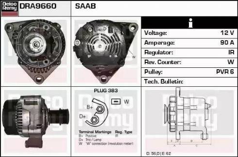 Remy DRA9660 - Generator / Alternator aaoparts.ro