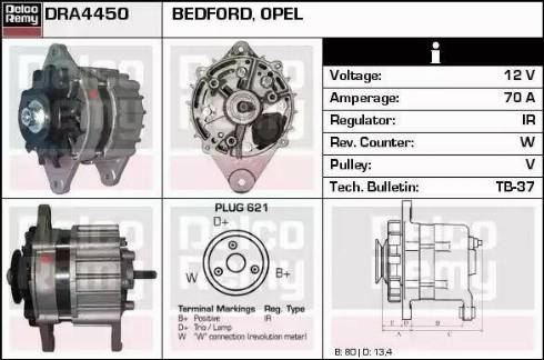 Remy DRA4450 - Generator / Alternator aaoparts.ro