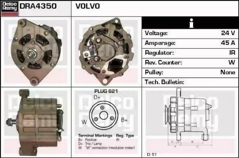 Remy DRA4350 - Generator / Alternator aaoparts.ro