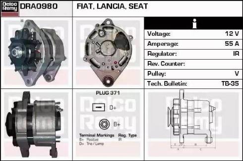 Remy DRA0980 - Generator / Alternator aaoparts.ro