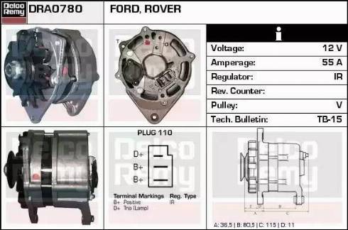 Remy DRA0780 - Generator / Alternator aaoparts.ro