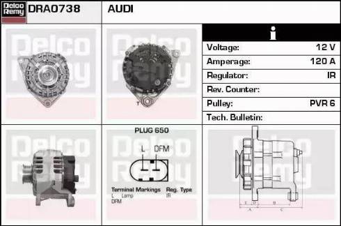 Remy DRA0738 - Generator / Alternator aaoparts.ro