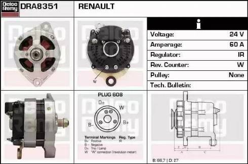 Remy DRA8351 - Generator / Alternator aaoparts.ro