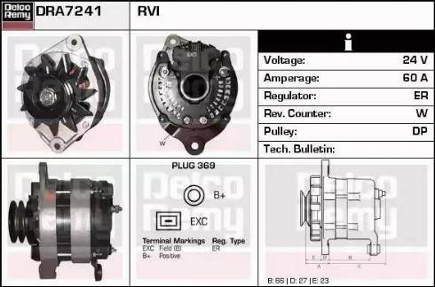 Remy DRA7241 - Generator / Alternator aaoparts.ro