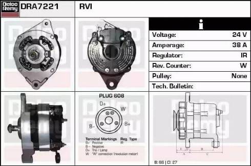 Remy DRA7221 - Generator / Alternator aaoparts.ro