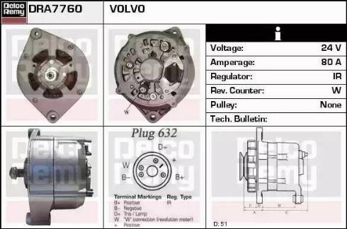 Remy DRA7760 - Generator / Alternator aaoparts.ro