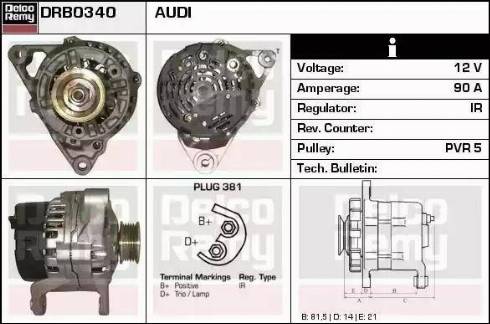 Remy DRB0340 - Generator / Alternator aaoparts.ro