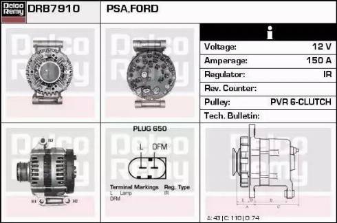 Remy DRB7910 - Generator / Alternator aaoparts.ro