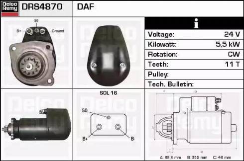 Remy DRS4870 - Starter aaoparts.ro
