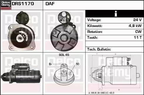 Remy DRS1170 - Starter aaoparts.ro