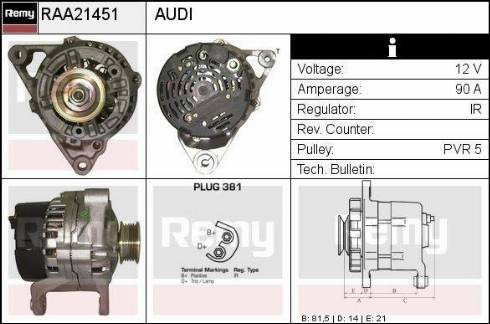Remy RAA21451 - Generator / Alternator aaoparts.ro