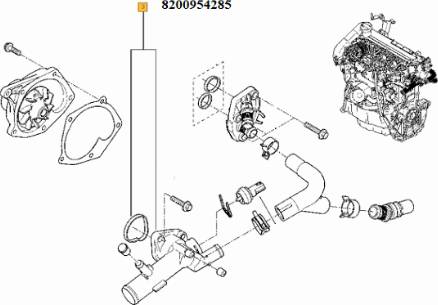 RENAULT 82 00 954 285 - Termostat,lichid racire aaoparts.ro