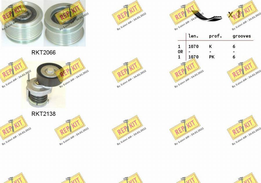 REPKIT RKTA0044 - Set curea transmisie cu caneluri aaoparts.ro