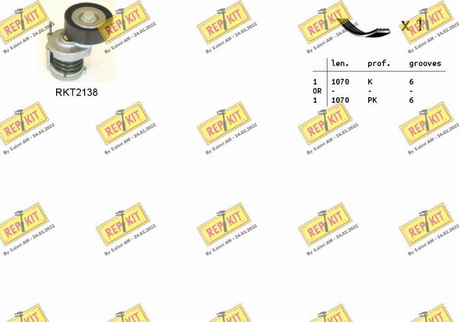 REPKIT RKTA0008 - Set curea transmisie cu caneluri aaoparts.ro