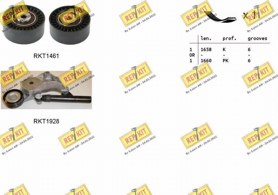 REPKIT RKTA0011 - Set curea transmisie cu caneluri aaoparts.ro