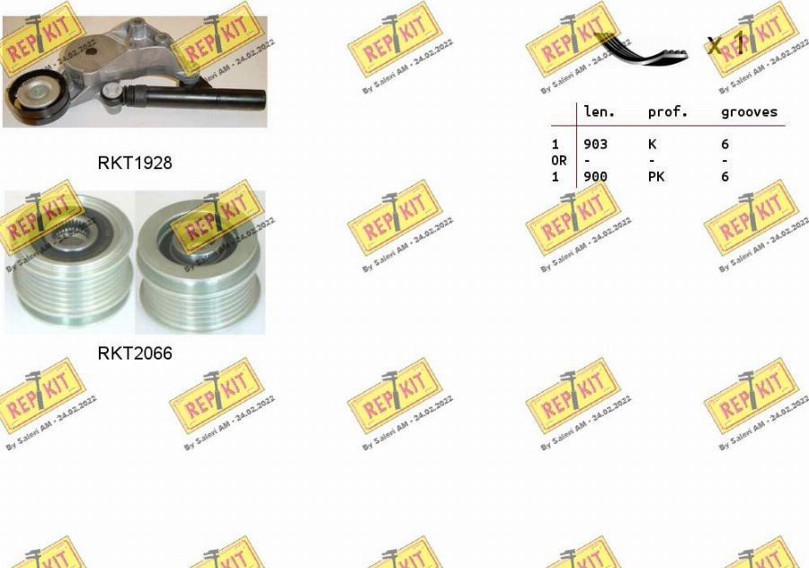 REPKIT RKTA0109 - Set curea transmisie cu caneluri aaoparts.ro