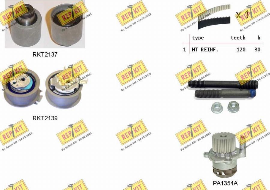 REPKIT RKTK0867PA2 - Set pompa apa + curea dintata aaoparts.ro