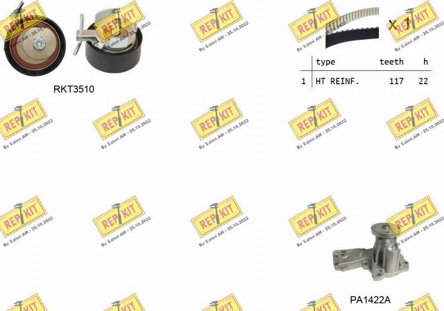 REPKIT RKTK1164PA - Set pompa apa + curea dintata aaoparts.ro