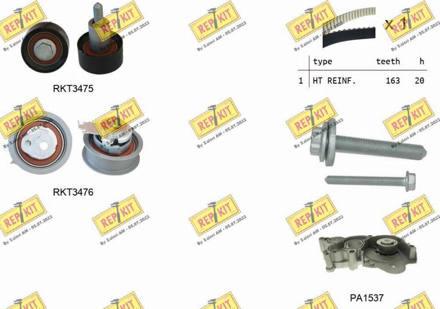 REPKIT RKTK1174PA - Set pompa apa + curea dintata aaoparts.ro