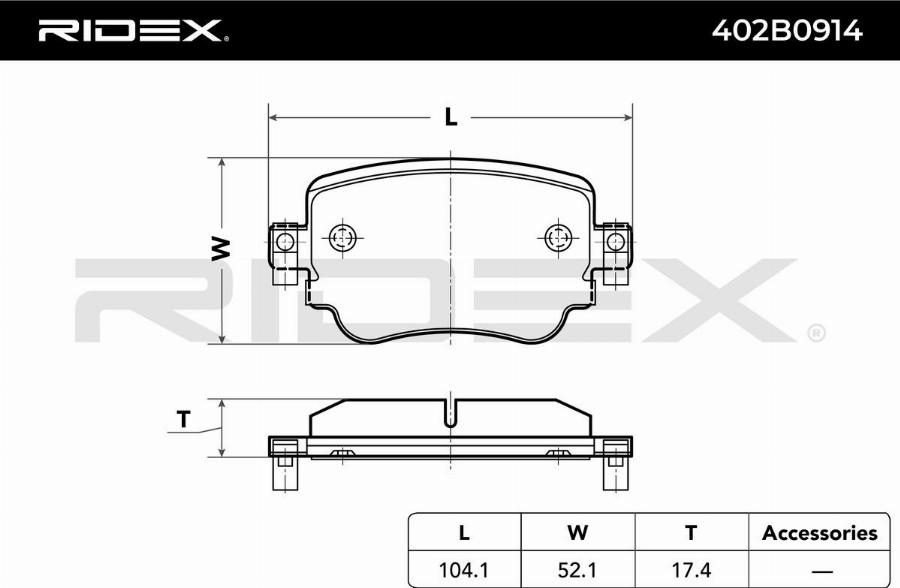 RIDEX 402B0914 - Set placute frana,frana disc aaoparts.ro