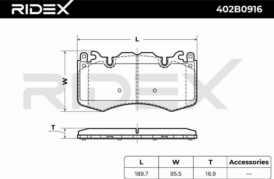 RIDEX 402B0916 - Set placute frana,frana disc aaoparts.ro